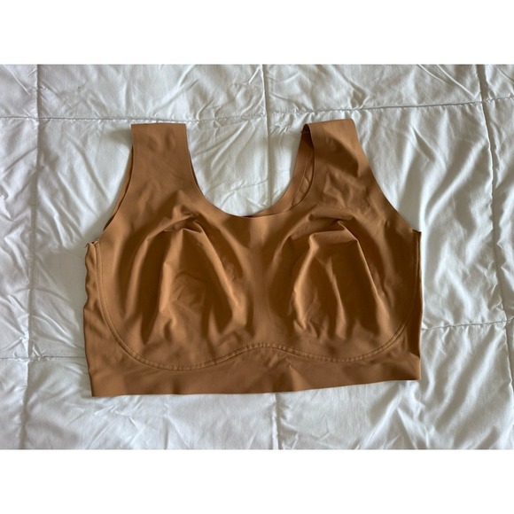 TRUE and CO Body New Lift V-Neck Wireless Bralette Bra Womens 1X Beige No Pads - Picture 1 of 5